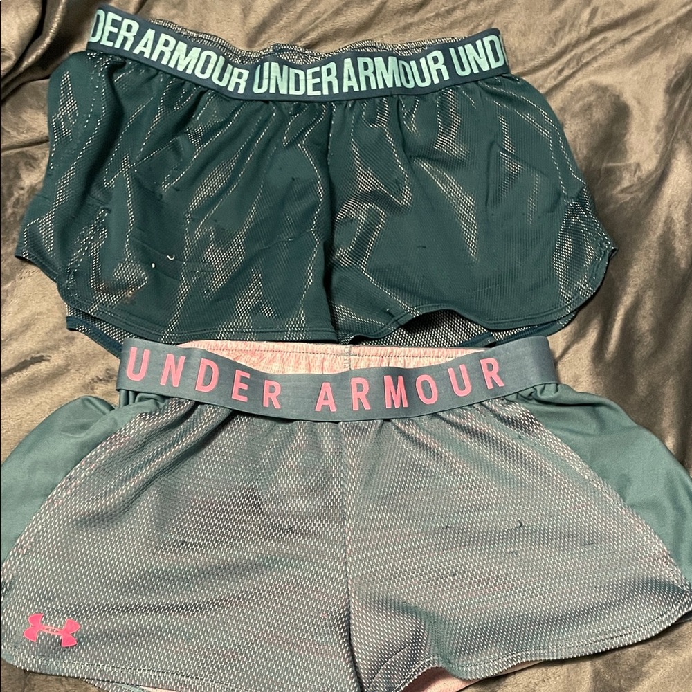 Under Armour Teal and Gray Shorts Duo